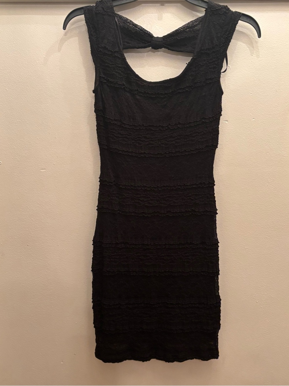 Material Girl Black Lace Bodycon Dress XS